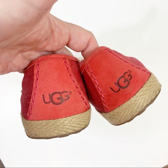 Ugg Syleste Red Espadrille Canvas Slip-On Flats - Picture 7 of 9